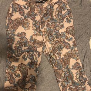 Paisley wide leg pants
